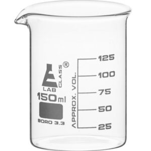 Beaker, 150ml - Low Form - 25ml Graduations - Borosilicate Glass