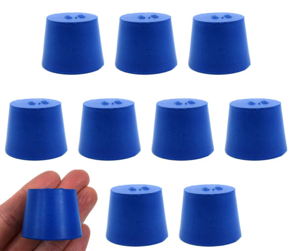 10PK Neoprene Stoppers, Solid - ASTM - Size: #6.5 - 27mm Bottom, 34mm Top, 25mm Length