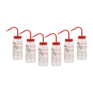 6PK Performance Plastic Wash Bottle, Acetone, 500 ml - Labeled (2 Color)