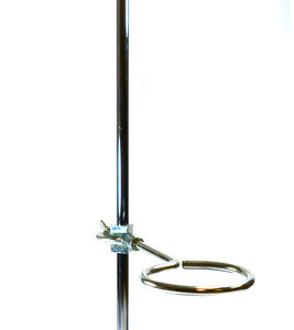 4 Piece Set - Rectangular Retort Stand, Rod, Clamp & Ring Set - 8"x5" Steel Base, 23.6" Stainless Steel Rod, 3" Steel Support Rings, 3-Pronged Coated Clamp - Eisco Labs