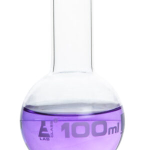 Boiling Flask 100ml - Borosilicate Glass - Flat Bottom Narrow Neck - Eisco Labs