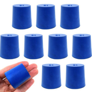 Neoprene Stoppers, Solid Blue - Size: 31mm Bottom, 36mm Top, 35mm Length - Pack of 10