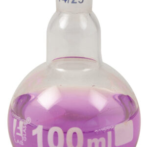 Boiling Flask with 14/23 Joint, 100ml Capacity, Flat Bottom, Interchangeable Screw Thread Joint, Borosilicate Glass - Eisco Labs