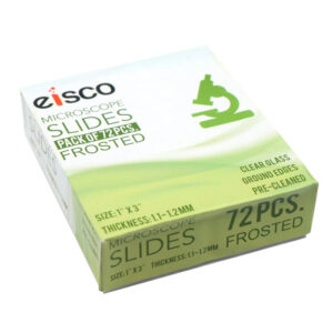 Glass Microscope Slides, 72 Pack - Precleaned - Ground & Polished Edges - Frosted End - Eisco Labs