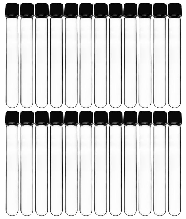 Culture Tube with Screw Cap, 25mL, 24/PK - 18x150mm - Round Bottom - Borosilicate Glass