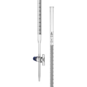 Burette, 25mL - Schellbach Design - Class B - 0.1mL White Graduations - Glass Stopcock - Borosilicate Glass