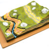 Premium Horizontal Strata Model with Keycard, Erosion Educational Model, Quality PVC on Sturdy Wooden Base, Hand Painted Landscape, 24" Long, 16" Wide, 5.5" Tall - Eisco Labs
