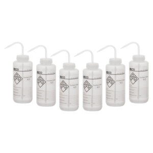 6PK Performance Plastic Wash Bottles - Distilled Water - 1000mL