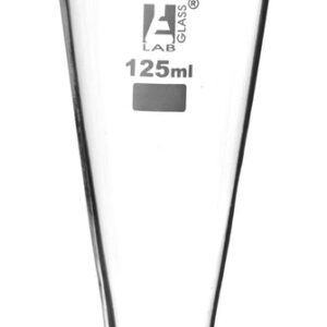 Conical Measuring Cup, 125ml - Borosilicate Glass - Spout, Round Base - Ungraduated - Eisco Labs