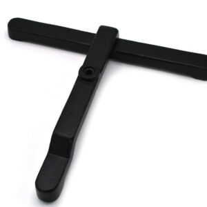 T-Shaped Nesting Support Base - 10.5"x9" Base -  Heavy Duty Cast Iron, Black - Eisco Labs