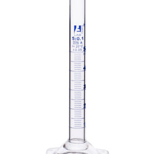 Graduated Cylinder, 5ml - Class B - Blue Graduations, Hexagonal Base