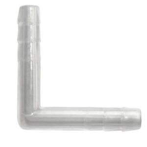 L Shaped, 2 Way Tubing Connector, 2" - Transparent Polypropylene - Autoclavable, Rigid and Long Lasting - Eisco Labs