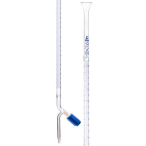 Burette, 10ml - Class A, DIN 385 Compliant, Borosilicate Glass with PTFE Needle Valve Stopcock, 0.05ml Graduations - Eisco Labs