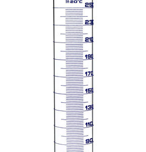 Graduated Cylinder, 250ml - Class B - Blue Graduations, Round Base