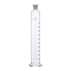 Measuring Cylinder, 1000ml - Class A - 29/32 Polypropylene Stopper - Round Base, Blue Graduations - Borosilicate Glass - Eisco Labs