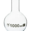 Boiling Flask, 1000ml - Borosilicate Glass - Round Bottom, Narrow Neck (1.55" ID) - Eisco Labs