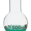 Boiling Flask, 500ml - Borosilicate Glass - Round Bottom, Wide Neck, Beaded Rim - Eisco Labs