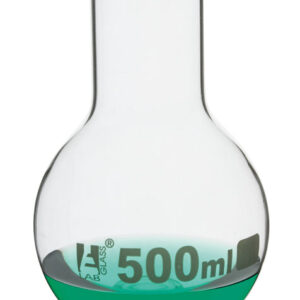 Boiling Flask, 500ml - Borosilicate Glass - Round Bottom, Wide Neck, Beaded Rim - Eisco Labs