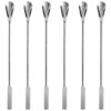 6PK Lab Spatula Spoon 9" - Stainless Steel - Flat End & Scoop End