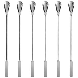 6PK Lab Spatula Spoon 9" - Stainless Steel - Flat End & Scoop End