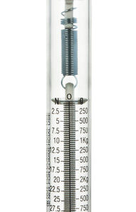 Eisco Labs Newton Force Meter Spring Scale - Max Capacity 30N, 3Kg, Dual Scale Labeled
