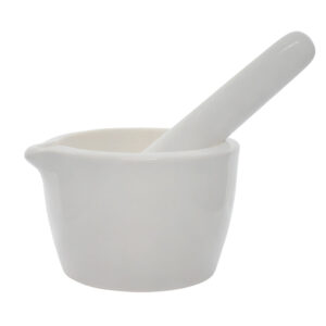 Porcelain Mortar & Pestle Set, 1.7oz - Heavy Duty Pattern - Unglazed Grinding Surface