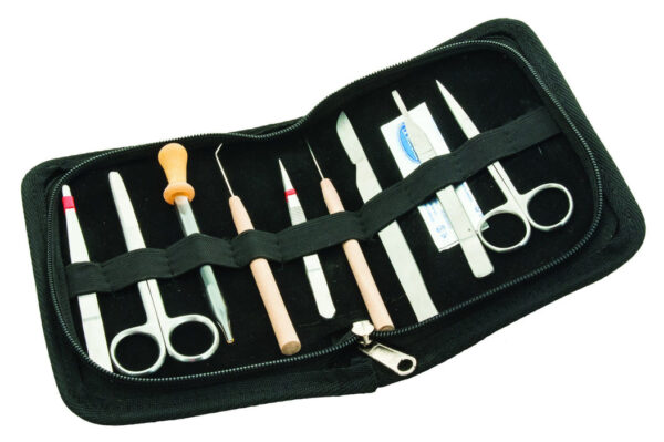 Dissection Set Student 9 Pcs - Stainless Steel - Leather Storage Case