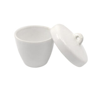 Porcelain Crucible with Lid 10mL Capacity - Tall Form