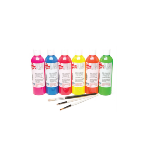 Scola Fabric Paint - 300ml - Fluorescent Colors - Pack of 6 Pack of six
