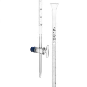 Burette, 10mL - Class B - Glass Stopcock - White Graduations - Borosilicate Glass - Eisco Labs