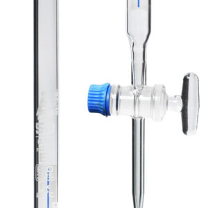 Burette, 50mL - Schellbach Design - Class B - 0.1mL White Graduations - Glass Stopcock - Borosilicate Glass