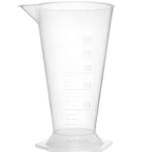 Conical Measure, 50ml - Polypropylene - Raised Graduations - Hexagonal Base