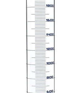 Graduated Cylinder, 2000ml - Class B - Blue Graduations, Hexagonal Base