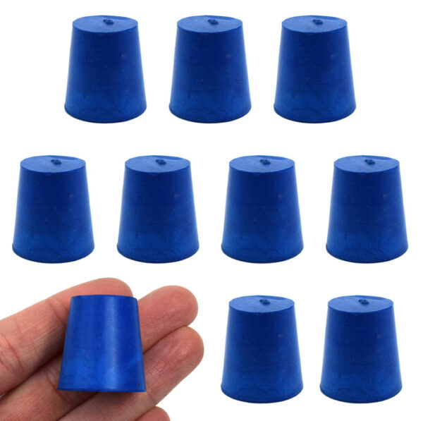 10PK Neoprene Stoppers, Solid - ASTM - Size: #3 - 18mm Bottom, 24mm Top, 25mm Length