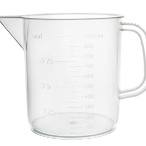 Measuring Jug, 1000ml - Short Form, Euro Design - Polypropylene Plastic - Raised Graduations