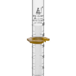 Measuring Cylinder, 25ml - Class A, ASTM - White Graduations, Hexagonal Base - Borosilicate Glass - Eisco Labs