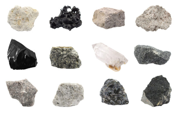 Introduction to Igneous Rocks  Kit, 12 Specimens - Includes Storage Box and Identification Card