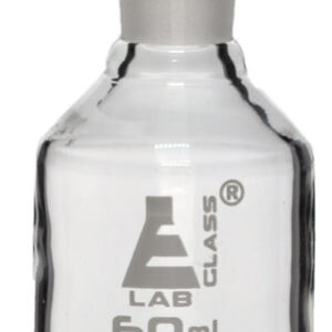 60mL (2oz) Glass Reagent Bottle with Acid Proof Polypropylene Stopper, Borosilicate 3.3 Glass - Eisco Labs