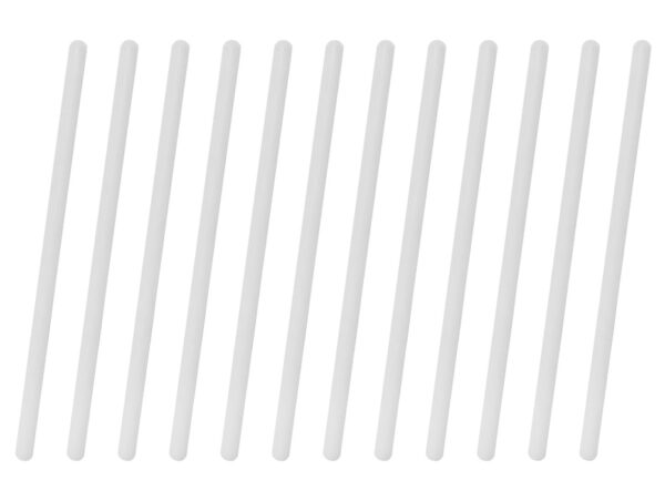 12PK Polypropylene Stirring Rods, 9.8" - Rounded Ends, 10mm Diameter