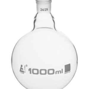 Boiling Flask with 24/29 Joint, 1000ml - Round Bottom, Interchangeable Screw Thread Joint - Borosilicate Glass - Eisco Labs