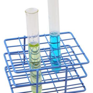 Blue Epoxy Coated Steel Wire Test Tube Rack, 20 Holes, Outer Diameter permitted of tubes 18-20mm or less , 4 X 5 Format