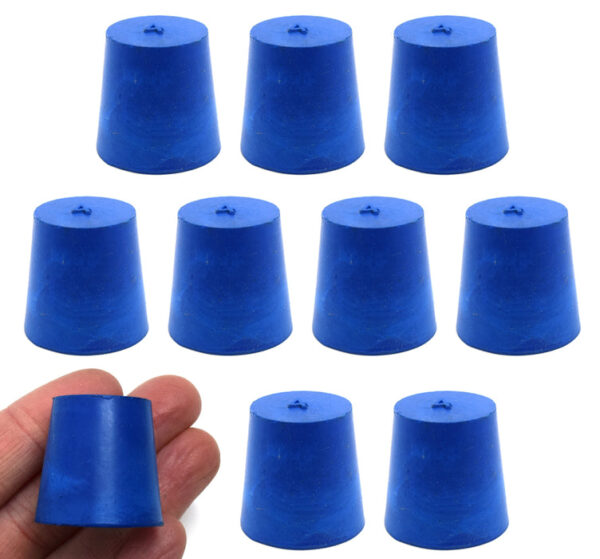 10PK Neoprene Stoppers, Solid - ASTM - Size: #4 - 20mm Bottom, 26mm Top, 25mm Length