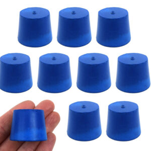 10PK Neoprene Stoppers, Solid - ASTM - Size: #6 26mm Bottom, 32mm Top, 25mm Length