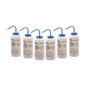 6PK Performance Plastic Wash Bottle,  Sodium Hypochlorite (Bleach), 1000 ml - Labeled (1 Color)