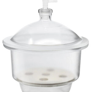 Vacuum Desiccator with Stopcock, 20cm (7.9") I.D. - Borosilicate Glass - Porcelain Sieve Plate