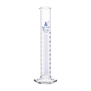 Graduated Cylinder, 100ml - Class B - Blue Graduations, Hexagonal Base