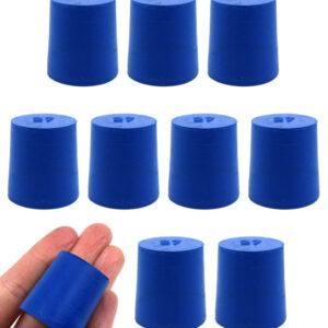 Neoprene Stoppers, Solid Blue - Size: 27mm Bottom, 31mm Top, 32mm Length - Pack of 10