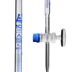 Schellbach Burette, 10mL - Class A -  Glass Stopcock - Blue Graduations - Borosilicate Glass