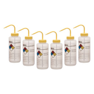 6PK Performance Plastic Wash Bottle, Isopropanol, 1000 ml - Labeled (4 Color)