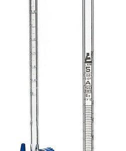 Micro Burette, 5ml - ASTM, Class A, ±0.01ml Accuracy - Borosilicate Glass - Straight Bore PTFE Stopcock - 0.02ml White Graduations - Eisco Labs